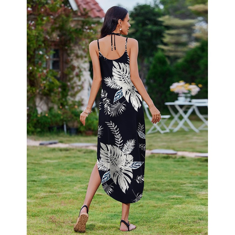 Zeagoo Hawaiian Dresses for Women Beach Casual Summer Boho V-Neck