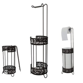 PremiumRacks Vintage Toilet Paper Storage Holder - Free Standing - Modern Design - Holds 4 Rolls