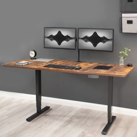 VIVO Universal 71 x 36 inch Table Top for Standard and Sit to Stand Height Adjustable Home and Office Desk Frames, Rustic Vintage Brown Extra-Wide Desktop, DESK-TOP72-36N