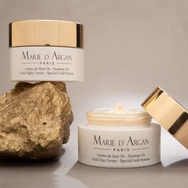 Dúo Hidratante Facial Marie d'Argan, Crema Oro Día + Crema Oro Noche, Oro 24K, Reafirmante, Antiedad, Todo Tipo del Piel