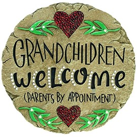 Carson Home Accents Beadworks Grandchildren Welcome Garden Stone ,Resin(10154)