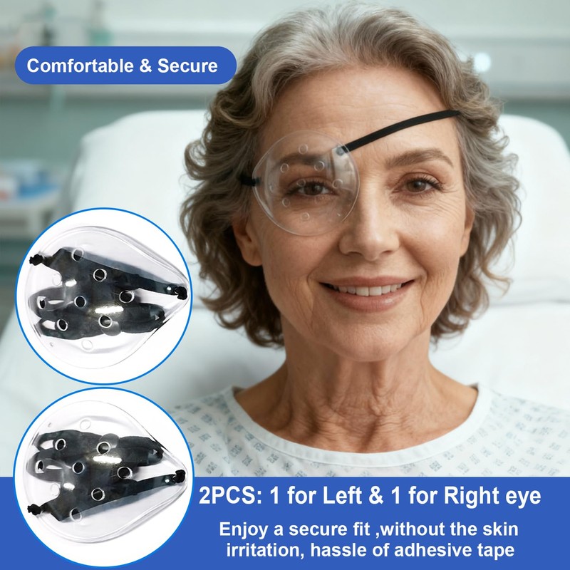 AMZVIO Clear Eye Shield after Surgery,2 Pack,Breathable Protective Eye Patches