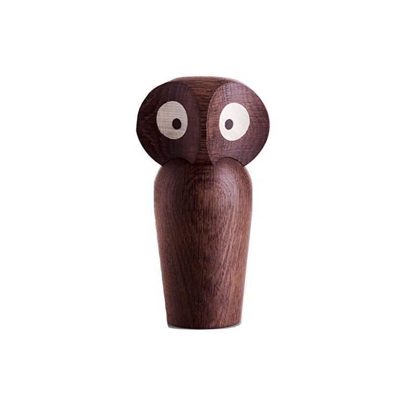 Architectmade Owl Eule Holzfigur klein geräuchert