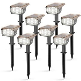 LEREKAM Solar Spot Lights Outdoor,40 LEDs Solar Outdoor Waterproof Landscape Lights with 3 Light Modes, Solar Powered Garden Yard Wall Lights Auto On,Off for Patio 8 Pack