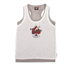 Victory Motorcycle New Women's White & Grey Ace 2 Tank, Large, 286364906