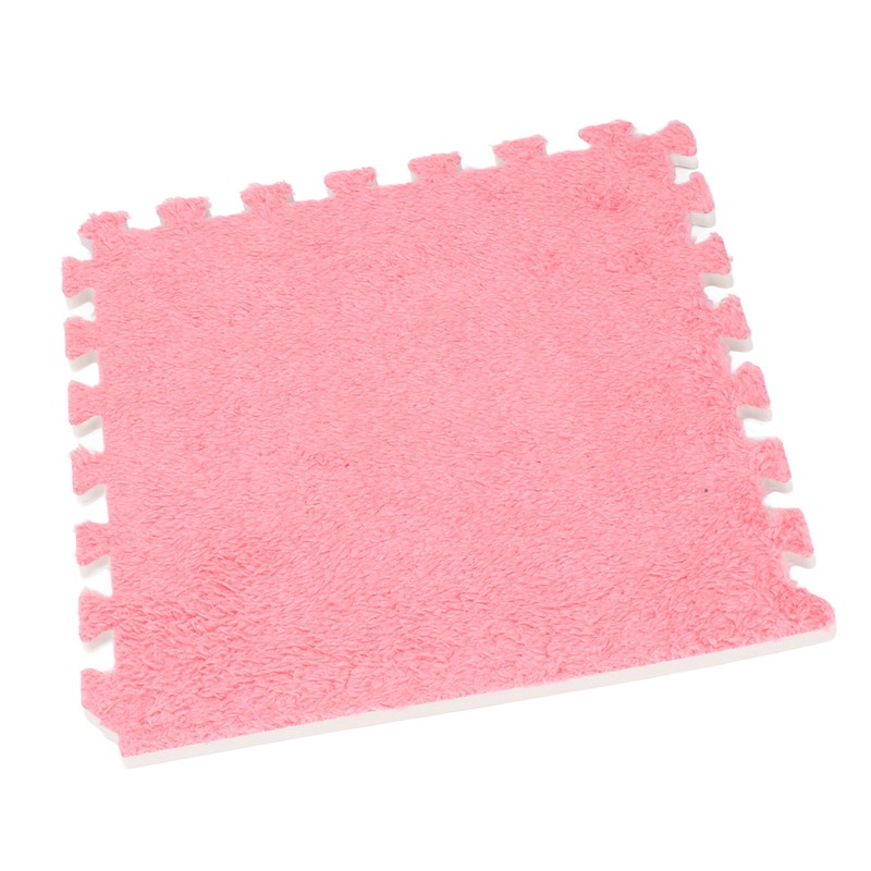 10pcs Plush Foam Floor Mat Thickened Cuttable Interlocking Carpet Tiles