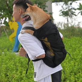 Woolala Dog Backpack Carrier Rucksack Puppy Head Out Front Pack with Waterproof Lining, Small Pet Travel Bag for Hiking Walking Bike