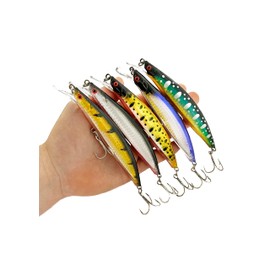 GT Company Fishing Lure - Minnow Spinning Lures - 5 Pcs Set - 13cm & 23g - For Black Bass/Bass - Abrasion Resistant