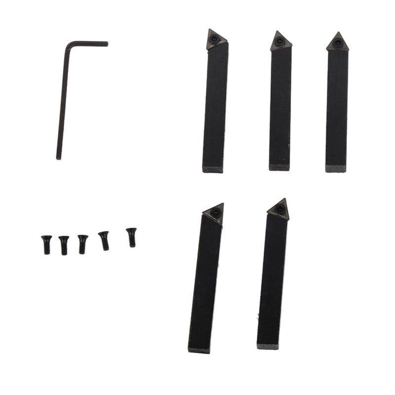 5PCs Carbide Turning Tool Indexable Set 5/16‑Inch for Surface‑Cutting /
