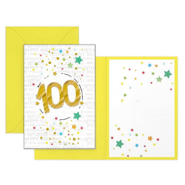 ARKRAFT Birthday Greeting Card with Gold Number (100 Years)