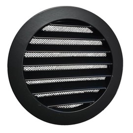 Weather protection grille black/grey DN: 100 125 150 160 200 Ventilation Grille Round Aluminium with Fly Screen, black