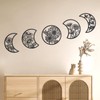 OYEFLY 5 Pieces Metal Moon Phase Wall Decor,Black Boho Moon