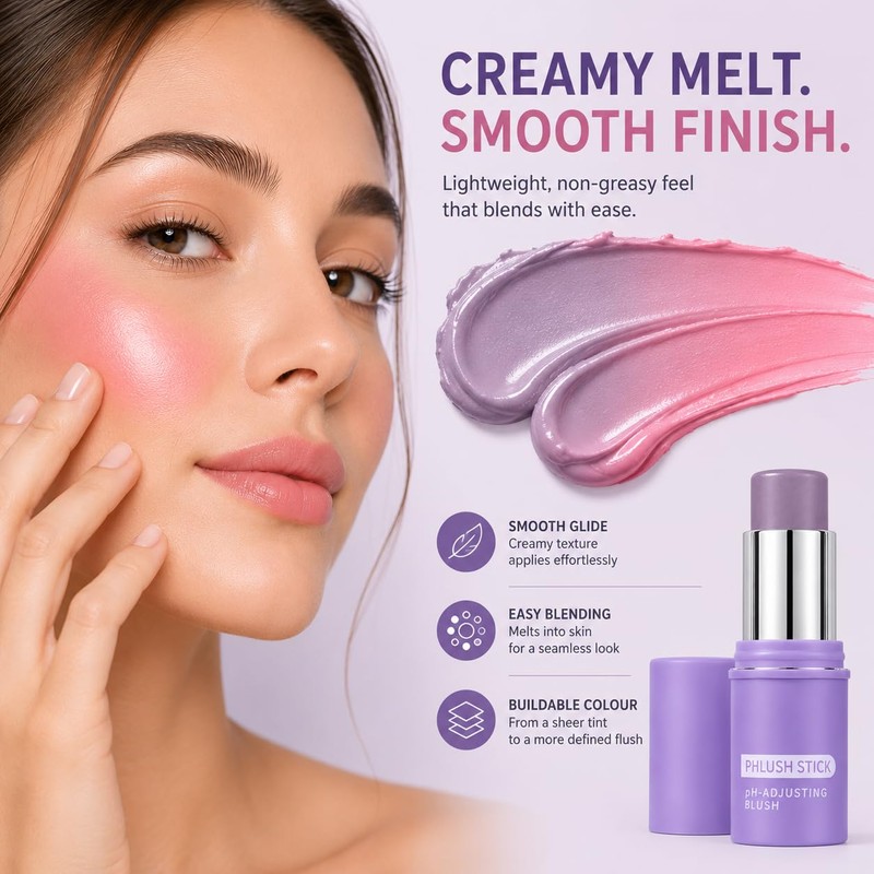 pH-Adjusting Cream Blush Stick, Multi-Use Cheek & Lip Tint