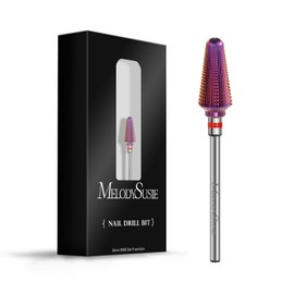 MelodySusie Safety Nail Drill Bits, 3/32'' Smooth Round Top Small Barrel Carbide Bits, Fast Remove Acrylic or Hard Gel for Manicure Pedicure Salon Professional or Beginner (Fine-F)