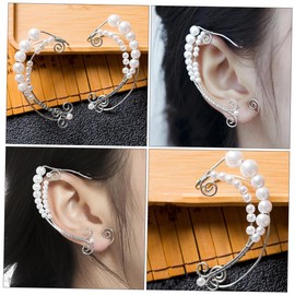 Healeved Vintage Pearl Ear Non Piercing Ear Hook Earrings for Women Stylish Cosplay Accessories Elegant and Unique Design for Various Occasions