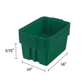 Really Good Stuff Stackable Plastic Book and Organizer Bins for Classroom or Home Use – Sturdy, Colored Plastic Baskets (Set of 12)