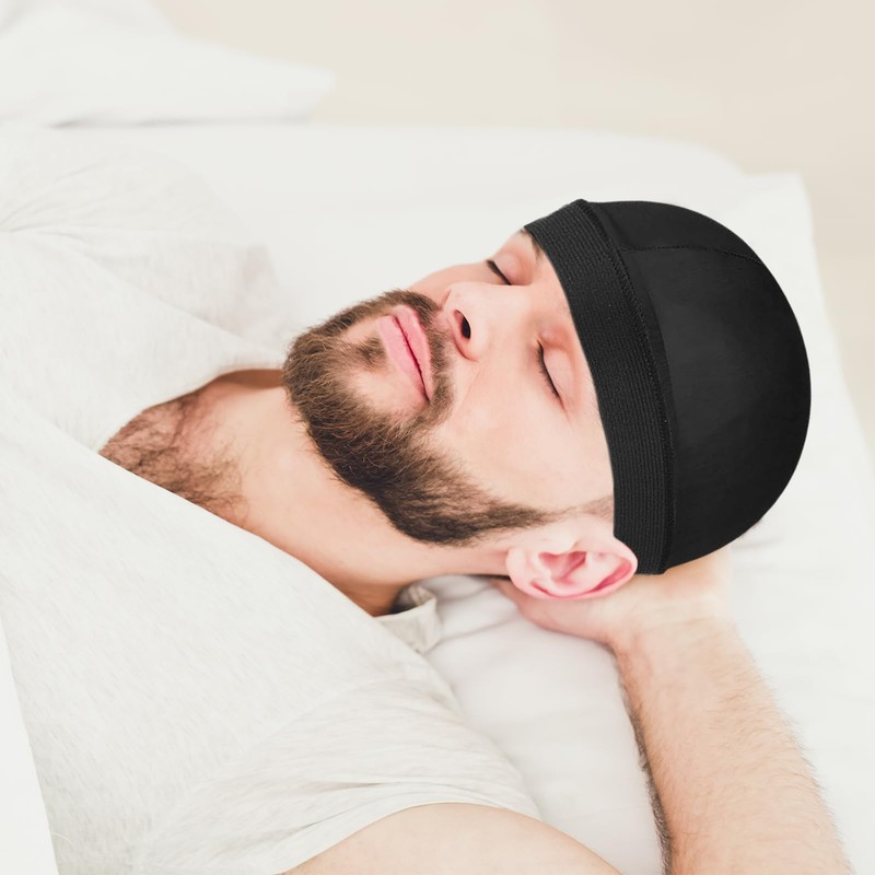 QIYUDA 4 Pcs Silk Satin Cap for Men, Soft Breathable
