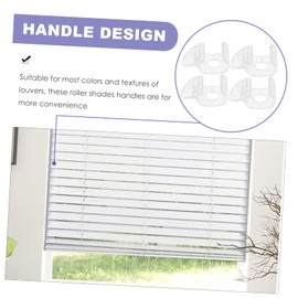 MAGICLULU 4Pcs Transparent Roller Shade Pulls Blind Clips for Easy to Use Window Shade Handles Sturdy Cordless Window Blinds Accessories