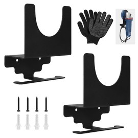 Pack of 2 Wall Mount Angle Grinder Holder with Screws, Flex Bracket Wall Tool Holder Angle Grinder Organiser Made of Steel Workshop Accessories for Tailors Polisher Impact Wrench