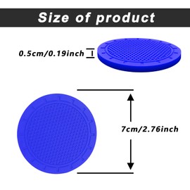 4Pcs Car Cup Holder Coaster, PVC Car Coaster Universal Auto Anti Slip Cup Holder Insert Coaster, Vehicle Interior Accessories Universal for Car, SUV, Truck(Blue)