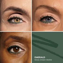 PRIME PROMETICS PrimeEyes Glide Eyeliner for Mature Women – Waterproof, Long-Stay and Mess-Proof – Gel Creme Texture, Discreet Sharpener and Effective Smudger (Emerald)