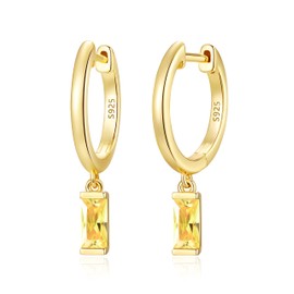 LOUISA SECRET Earrings Silver 925 Gold Stud Earrings for Women Men Girls Earrings with Pendant Zirconia Stud Earrings Jewellery for Valentine's Day Mother's Day Christmas Birthday Wedding Anniversary,