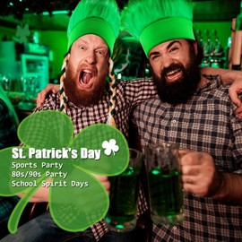 2 Pack Green Hairy Costume Headband Crazy Hair Day Wigs Troll Hair Costume Accessories for St. Patrick's Spirit Day Sports Events Cosplay Party Favors