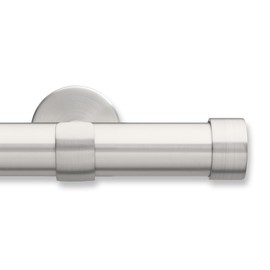 MODE Cambria® Designer Series - Premium 8 foot Custom Curtain Rod - 1-1/8 inch Large Diameter - Non-Adjustable for a Seamless Look - Premium Designer Brackets and End Caps - Brushed Nickel Finish