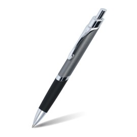 ONLINE Sporty Grey Retractable Ballpoint Pen, Aluminium Pen, Interchangeable, Indelible Refill, Ink Colour Black