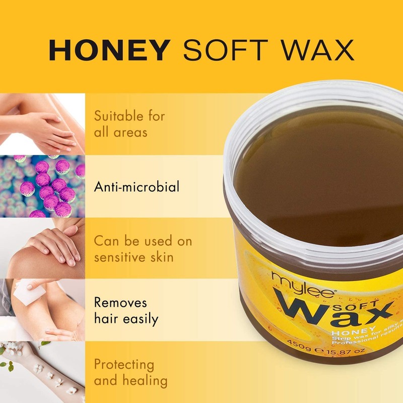 Mylee Honey Soft Creme Wax for Sensitive Skin 450g, Microwavable