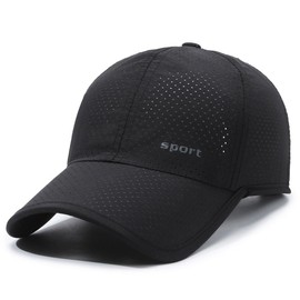 DOKRIN Baseball Caps for Men, Breathable, Quick-Drying Men's Baseball Cap for Outdoor Sports with Sun Protection and Casual Mountaineering (Black)