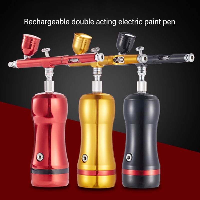 Auto Cordless Airbrush Kit Rechargeable Handheld 17.4psi Compressor for Nails