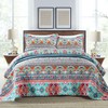 NEWLAKE Cotton Bedspread Quilt Sets-Reversible Patchwork Coverlet Set,Boundless Universe Pattern,King