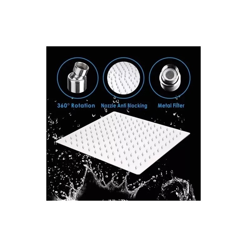 MRL Regadera Cuadrada 15 Cm Acero Inoxidable Ducha