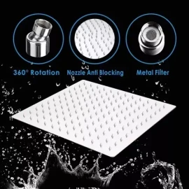 MRL Regadera Cuadrada 15 Cm Acero Inoxidable Ducha