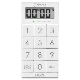 dretec Timer Study Kitchen Light Noise Muting Magnet Digital Slim Cube White