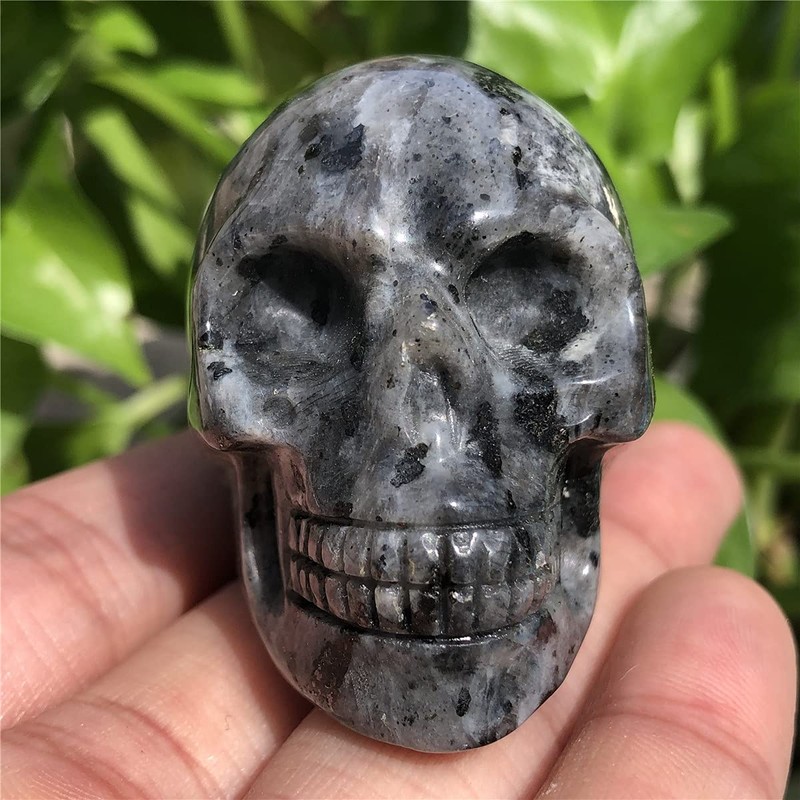 Anlingem 1pc 2'' Clear Quartz Skull Crystal Skeleton Head Carved