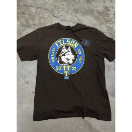 Filson NWT Filson Pioneer Graphic T Shirt Brown God Bless Our Dogs Brown Blue Outdoors