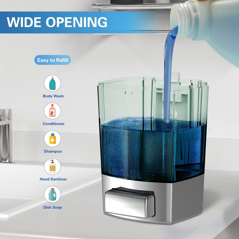 SVAVO Wall Mounted Soap Dispenser Kitchen Bathroom Manual Soap Dispenser