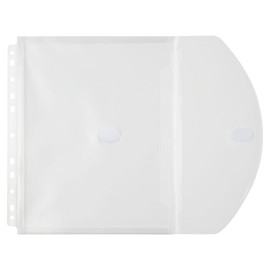 JAM PAPER Plastic 3 Hole Punch Binder Envelopes with Hook & Loop Closure - Letter Booklet - 9 1/2 x 11 1/2 with 1 Inch Expansion - Clear - 3/Pack