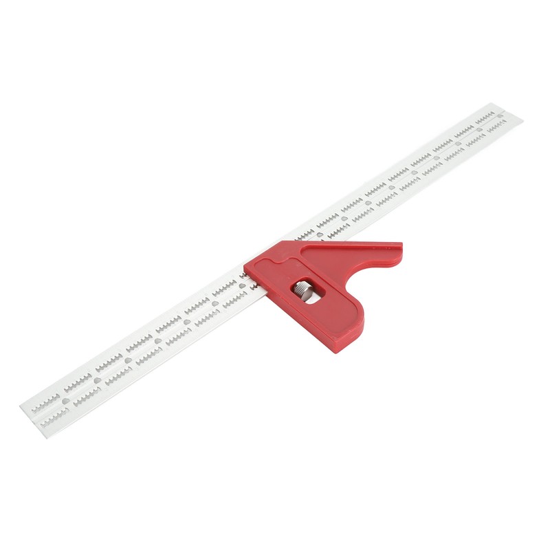 18 Inch Woodworking Edge Ruler with Fixator Serrated Design Angle