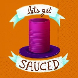 DESIGN DESIGN Let's Get Sauced Beverage Napkin, Party Supplies