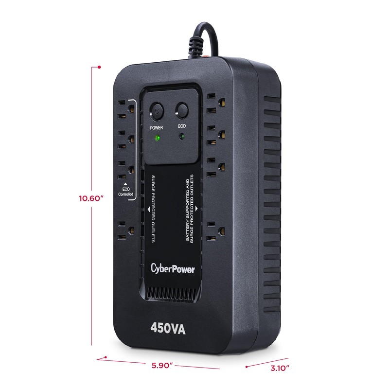 CyberPower EC450G Ecologic Battery Backup & Surge Protector UPS System,