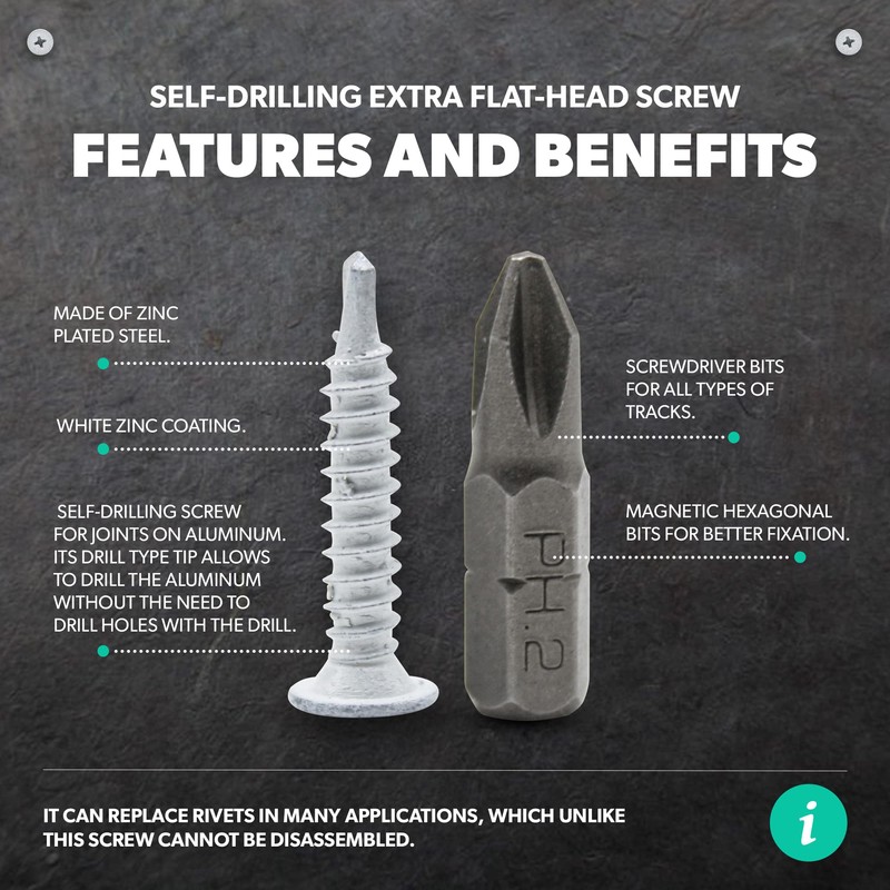 DOJA Barcelona Phillips Drilling Screw with PH2 Drill Tip |