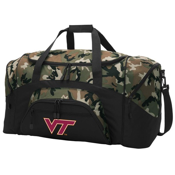 Broad Bay Large Virginia Tech Duffel Bag CAMO Virginia Tech Hokies Suitcase Duffle Luggage Gift Idea for Men Man Him!