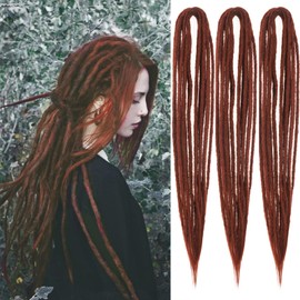 22 inch Double ended dirty braid extension 20 strands synthetic hand woven fear extension fine 0.6cm hip-hop style soft DE women's dirty braid extension (22 inches 20 strands, # 350)