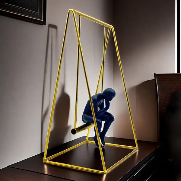 FUNSXBUG 11.5 Inch The Thinker Statue Thinking Man Statues Sitting
