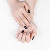 Sun&Beam Nails Handmade Nail Tip, Short, Square, Black, Silver, Brown,