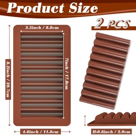 Koluti Deep Chocolate Bar Nonstick Silicone Molds 2 Pack, Large and Thick Dubai Chocolate Mold for Filling Knafeh, Candy DIY Baking Decor Pistachio Bar Rectangle Mould