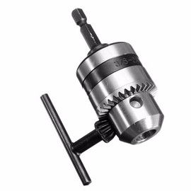 Bestgle 1.5-10mm Capacity Mount 3/8-24UNF Drill Chuck 1/4" Hex Shank Converter Impact Drill Driver Bits Quick Connect Adapter Conversion with Chuck Key